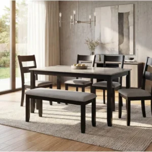 arden black & grey 6 piece dining set 6