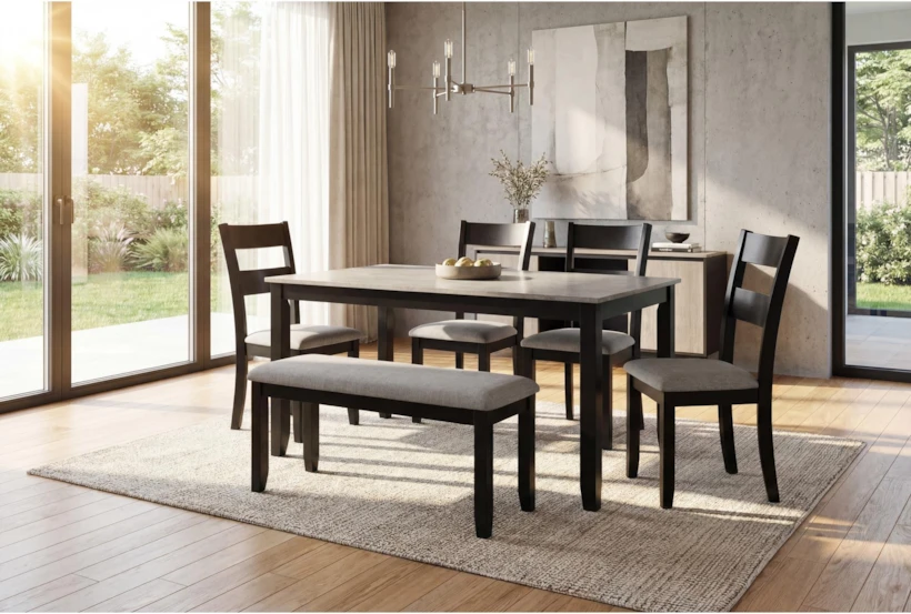 arden black & grey 6 piece dining set 6 arden black & grey 6 piece dining set 6
