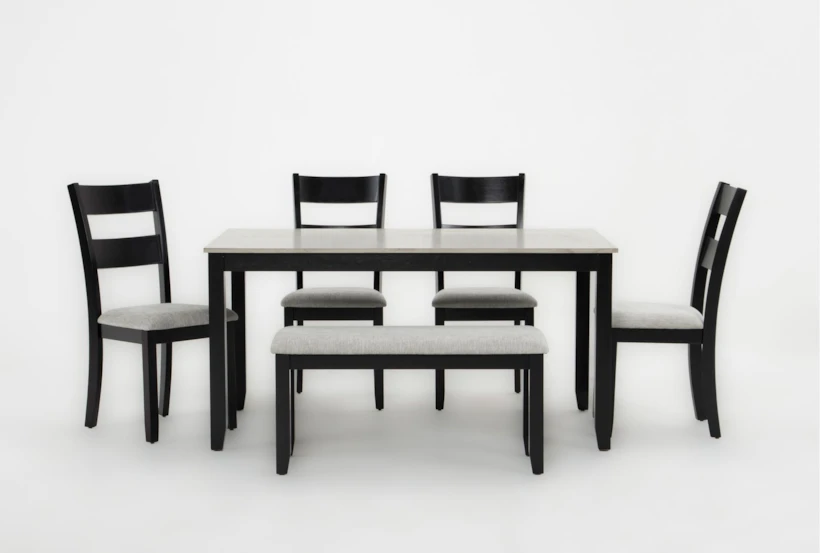 arden black & grey 6 piece dining set arden black & grey 6 piece dining set