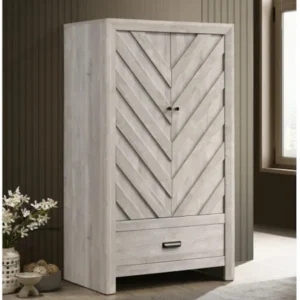 clara white 2 door 1 drawer bedroom armoire 4
