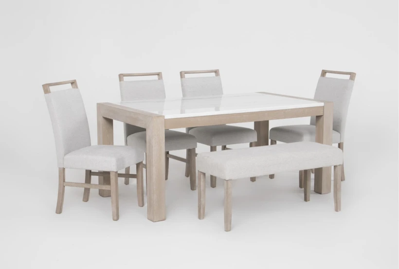 elian natural wood & white marble dining set 2 elian natural wood & white marble dining set 2
