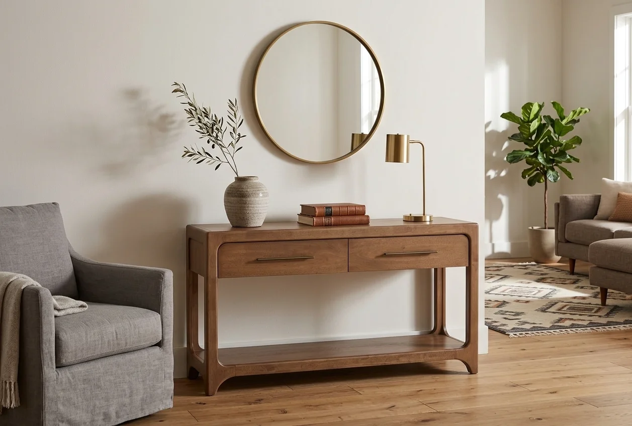 harlow wood 2 drawer entryway console table 4 harlow wood 2 drawer entryway console table 4