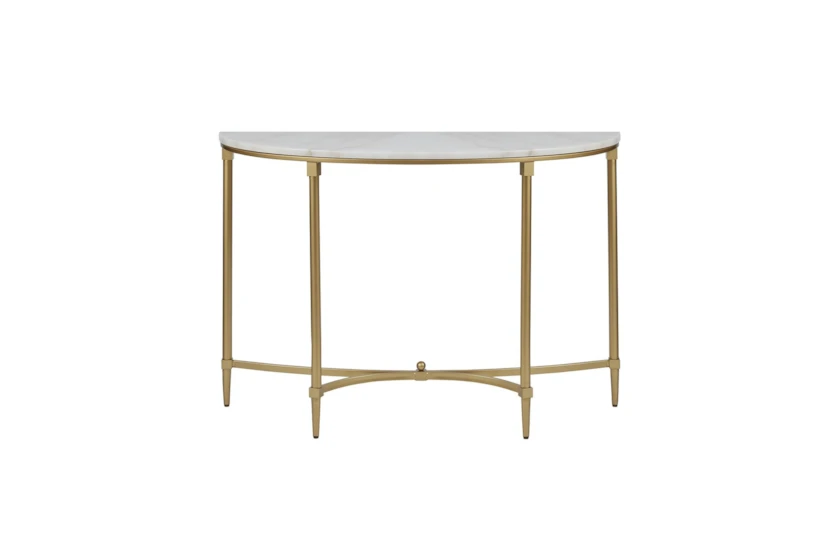 livia white marble & gold demilune console table 2 livia white marble & gold demilune console table 2
