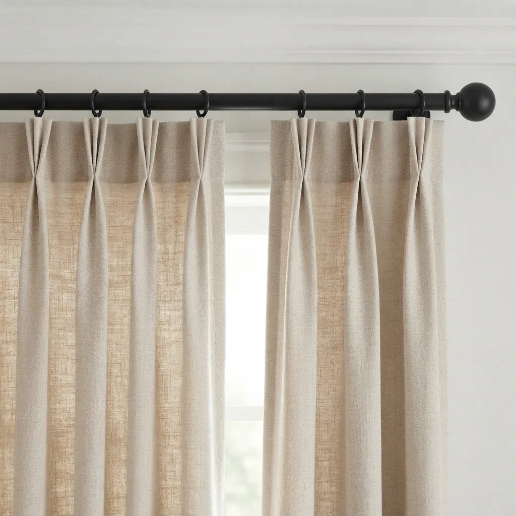 lunara blackout linen pinch pleat curtain set 3 lunara blackout linen pinch pleat curtain set 3