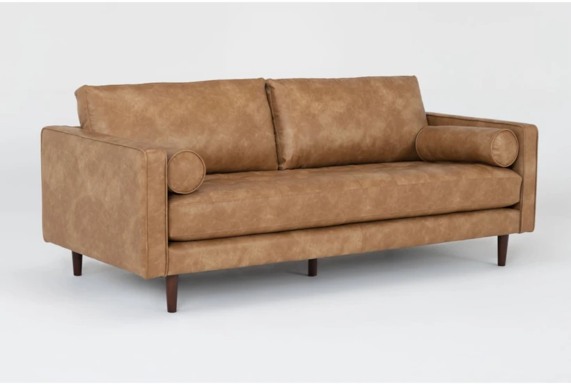 monroe caramel faux leather sofa 2 monroe caramel faux leather sofa 2