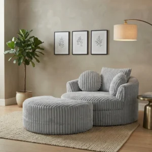 snuggleup cloud comfort lounge chair & ottoman 5