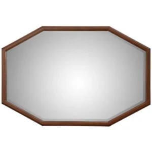 trinnie round wood accent mirror