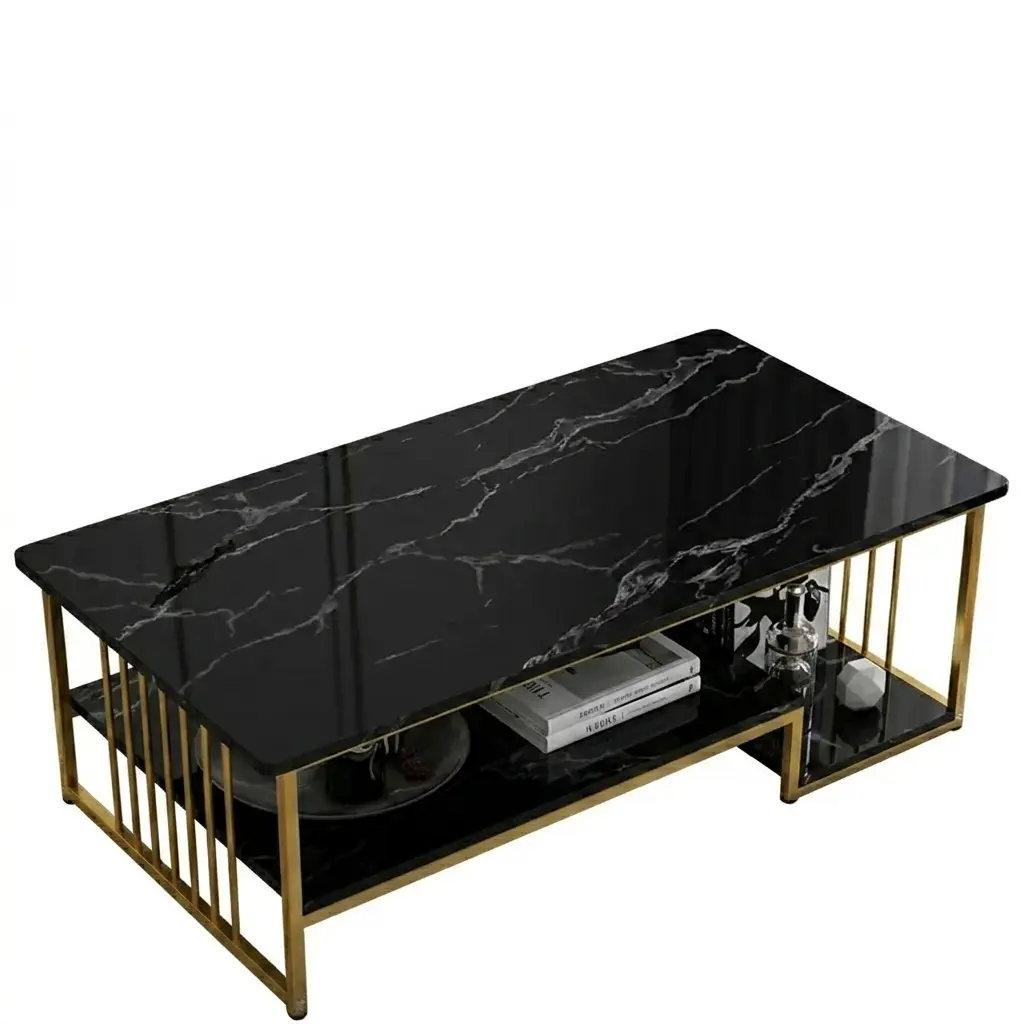 two layer center table with gold frame 4 two layer center table with gold frame 4
