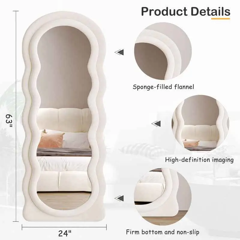 wavy tufted hanging & standing mirror 3 wavy tufted hanging & standing mirror 3