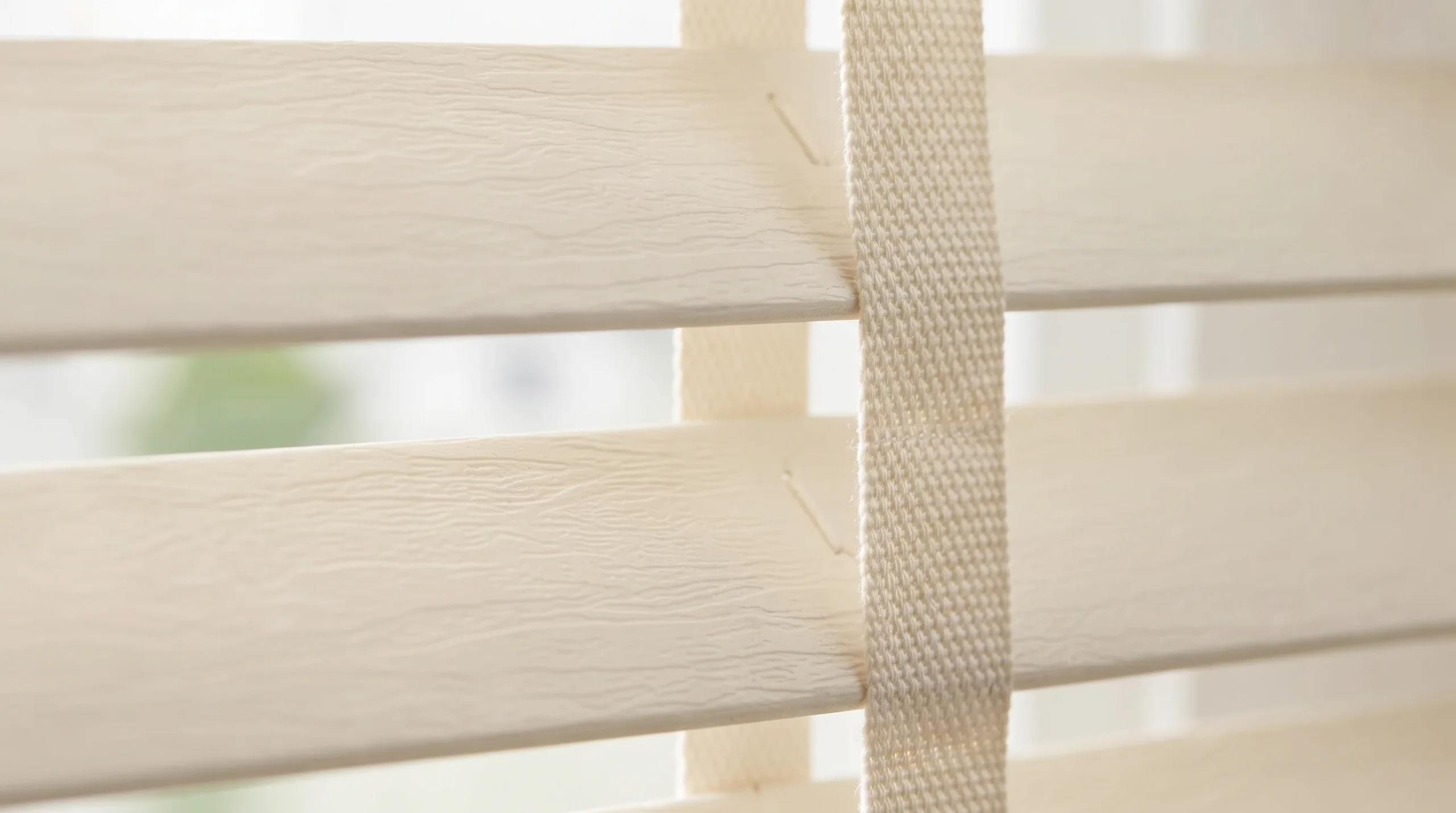 close up cream blind slat texture and fabric tape close up cream blind slat texture and fabric tape