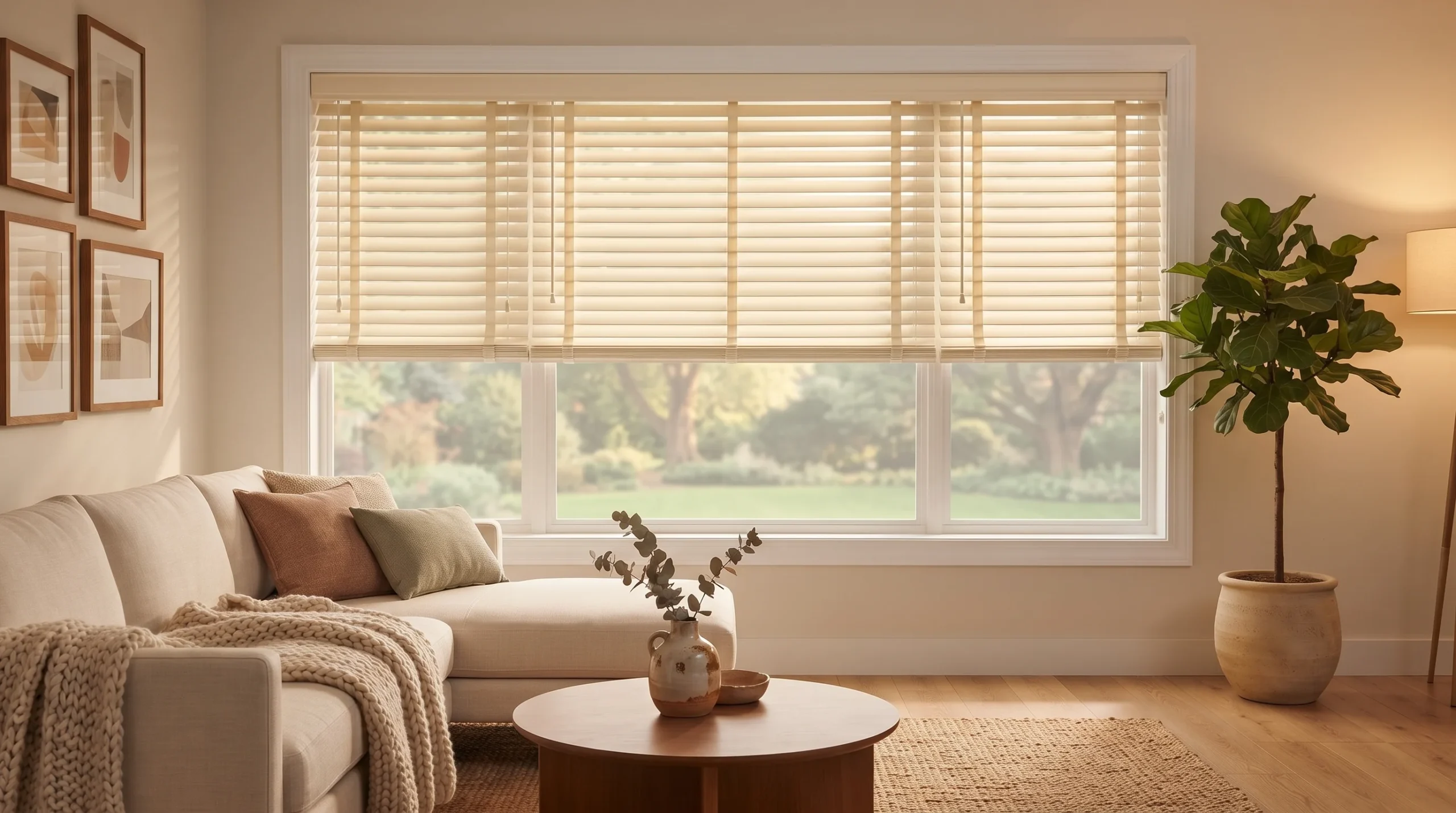cream window blinds in modern living room with sofa cream window blinds in modern living room with sofa