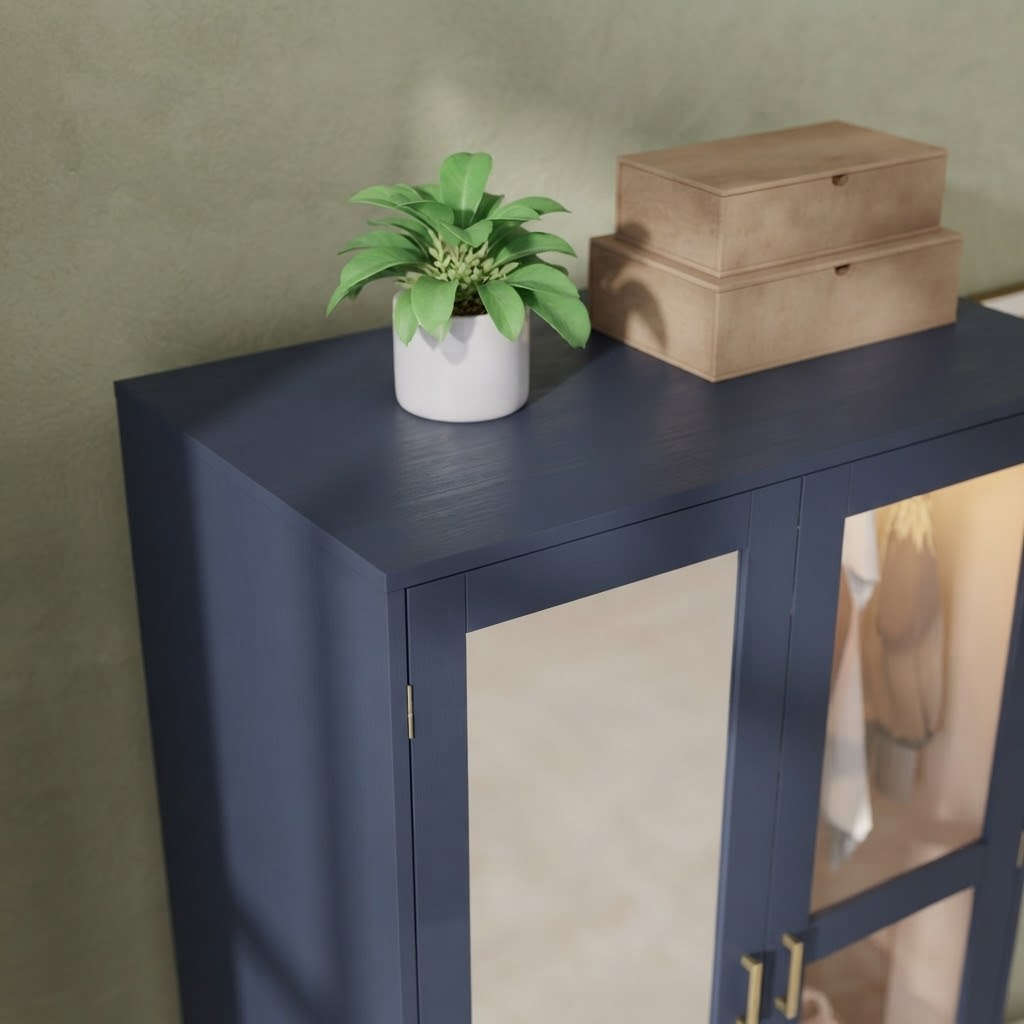 kinetixinteriors ashford navy blue wardrobe top surface styling kinetixinteriors ashford navy blue wardrobe top surface styling