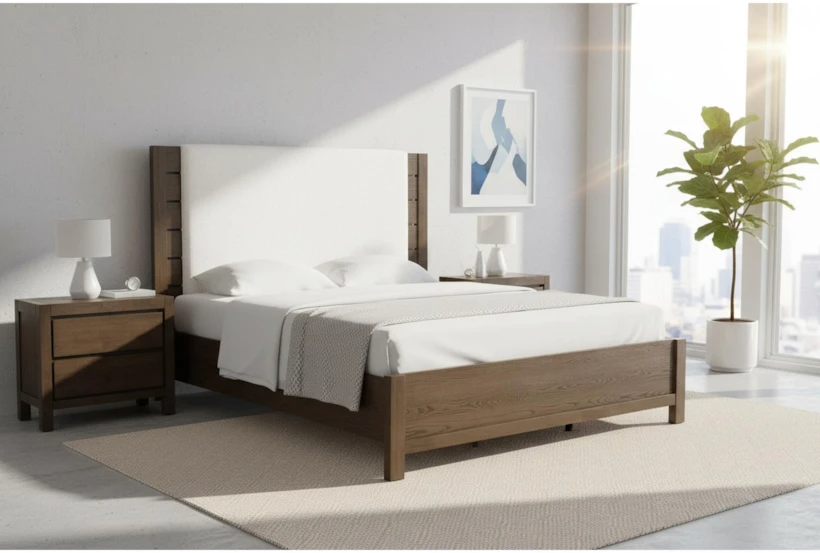 kinetixscaleinteriors brown wood bedroom set upholstered headboard lifestyle kinetixscaleinteriors brown wood bedroom set upholstered headboard lifestyle