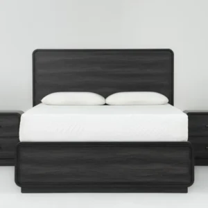 kinetixscaleinteriors charcoal wood bedroom set nightstands front view