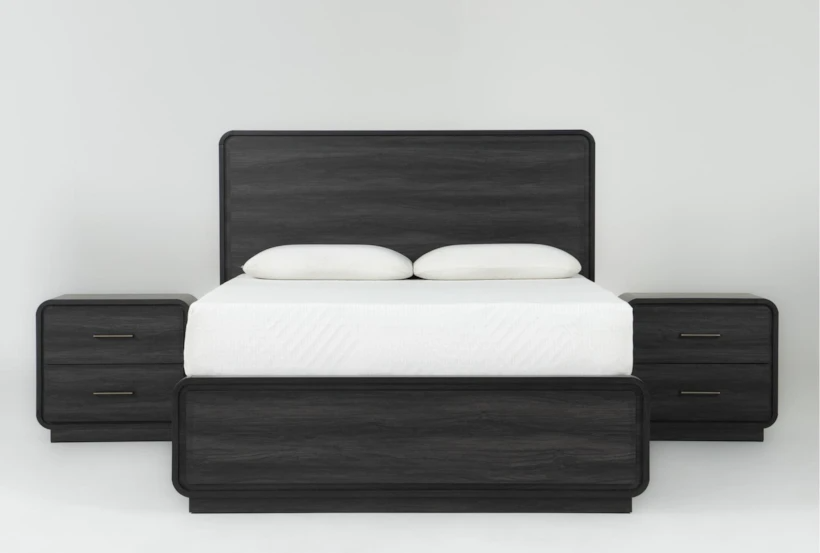 kinetixscaleinteriors charcoal wood bedroom set nightstands front view kinetixscaleinteriors charcoal wood bedroom set nightstands front view