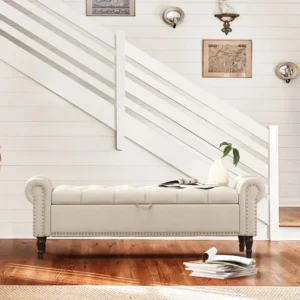 kinetixscaleinteriors dawsey cream storage bench entryway view