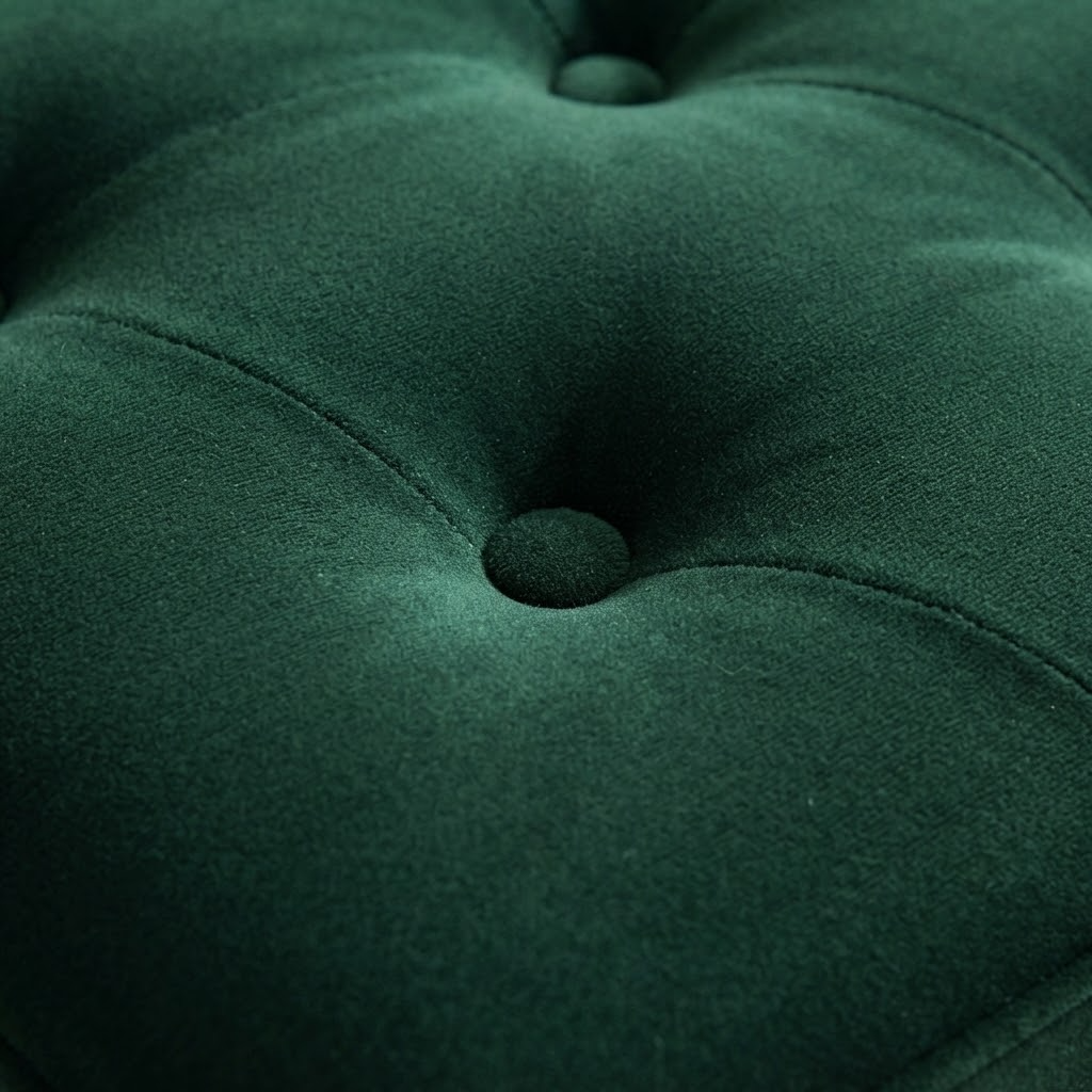 kinetixscaleinteriors emerald green velvet ottoman button tufting macro kinetixscaleinteriors emerald green velvet ottoman button tufting macro