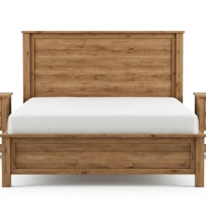 kinetixscaleinteriors light wood bedroom set nightstands studio front view