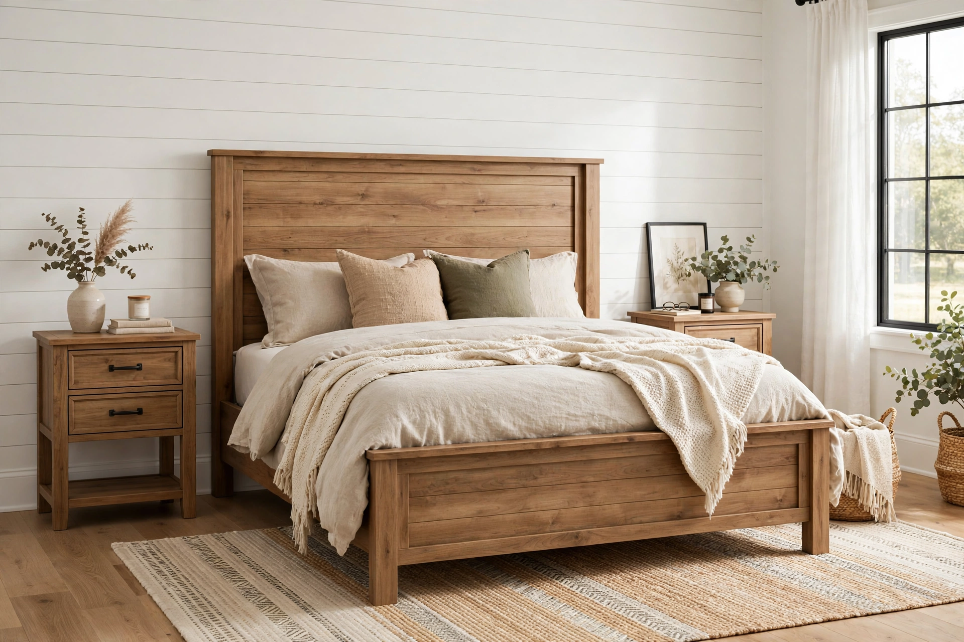 kinetixscaleinteriors light wood bedroom set shiplap lifestyle view kinetixscaleinteriors light wood bedroom set shiplap lifestyle view
