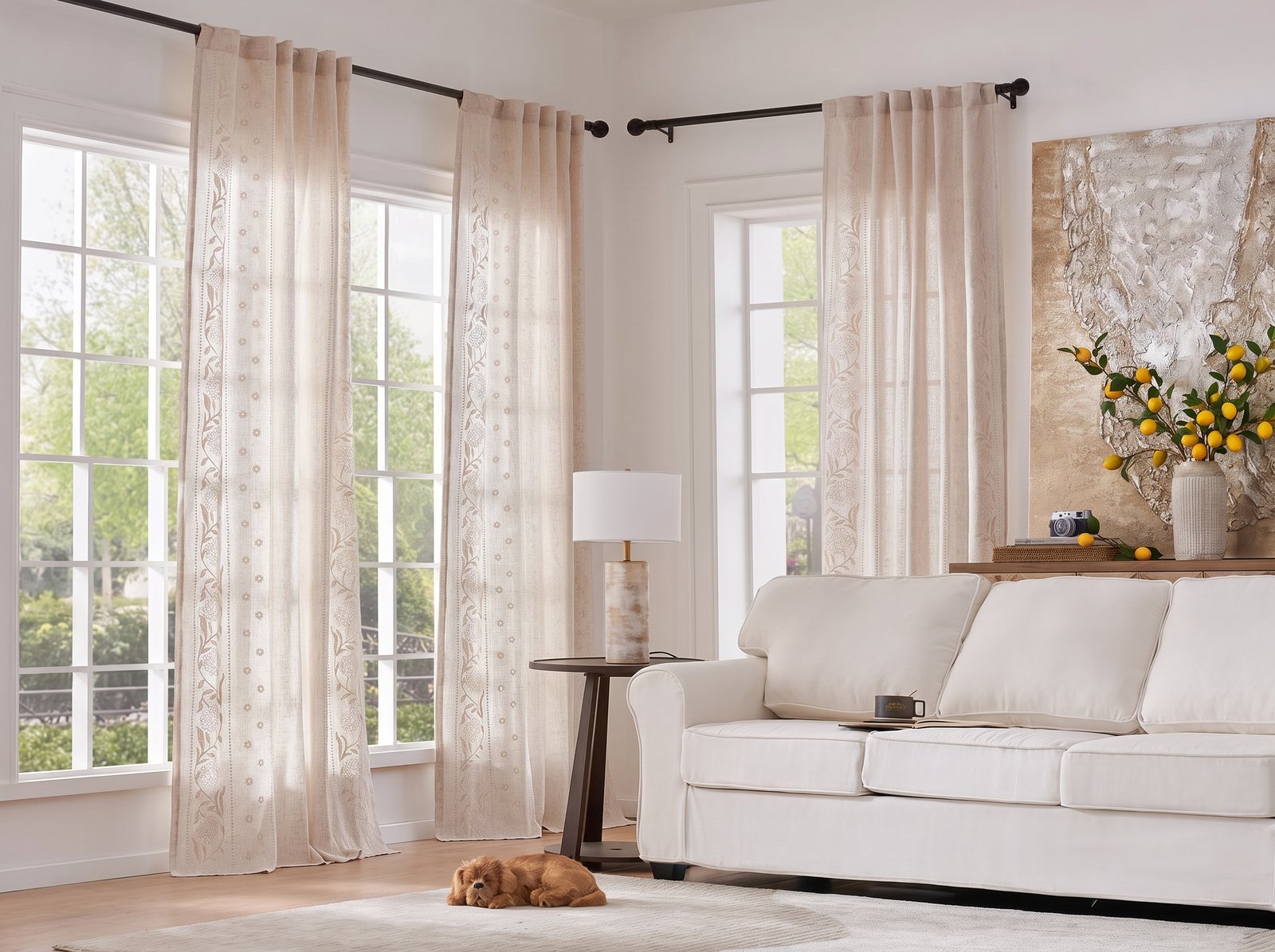 liora linen blend embroidered rod pocket curtains 2 liora linen blend embroidered rod pocket curtains 2