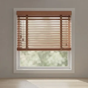 natural wood blinds with cotton tapes for windows